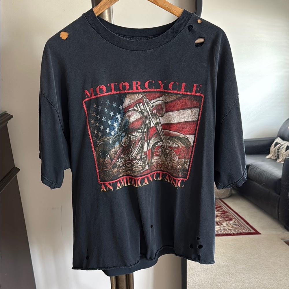 Vintage Black Motorcycle Graphic Tee